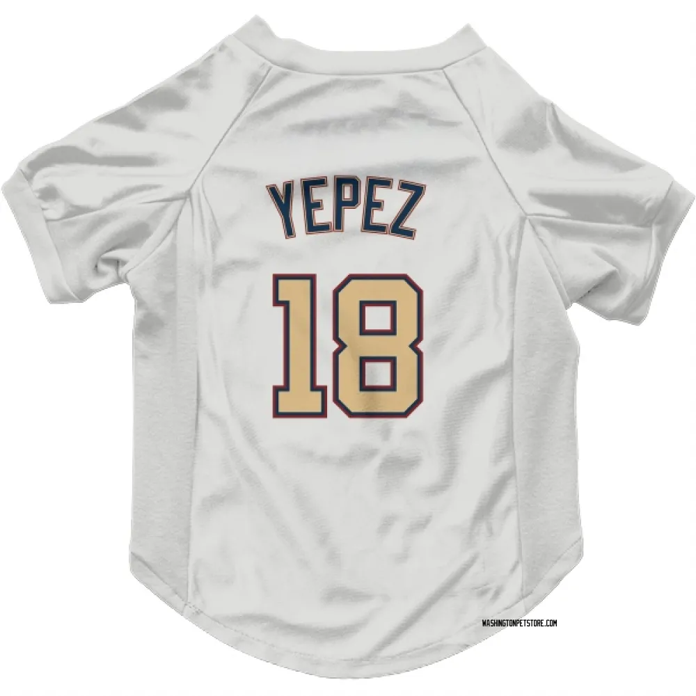 Washington Nationals Juan Yepez White/Gold Pet Jersey for Dog & Cat