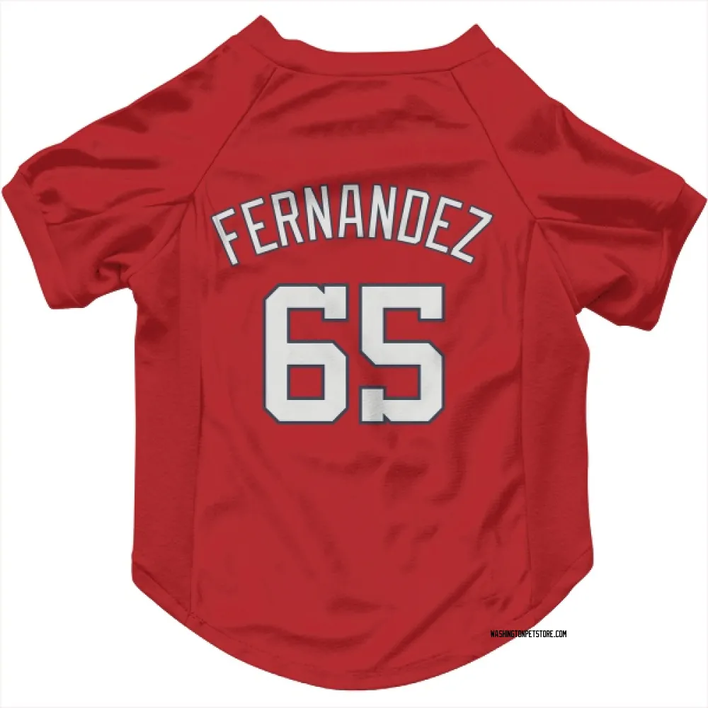 Washington Nationals Julian Fernandez Red Pet Jersey for Dog & Cat