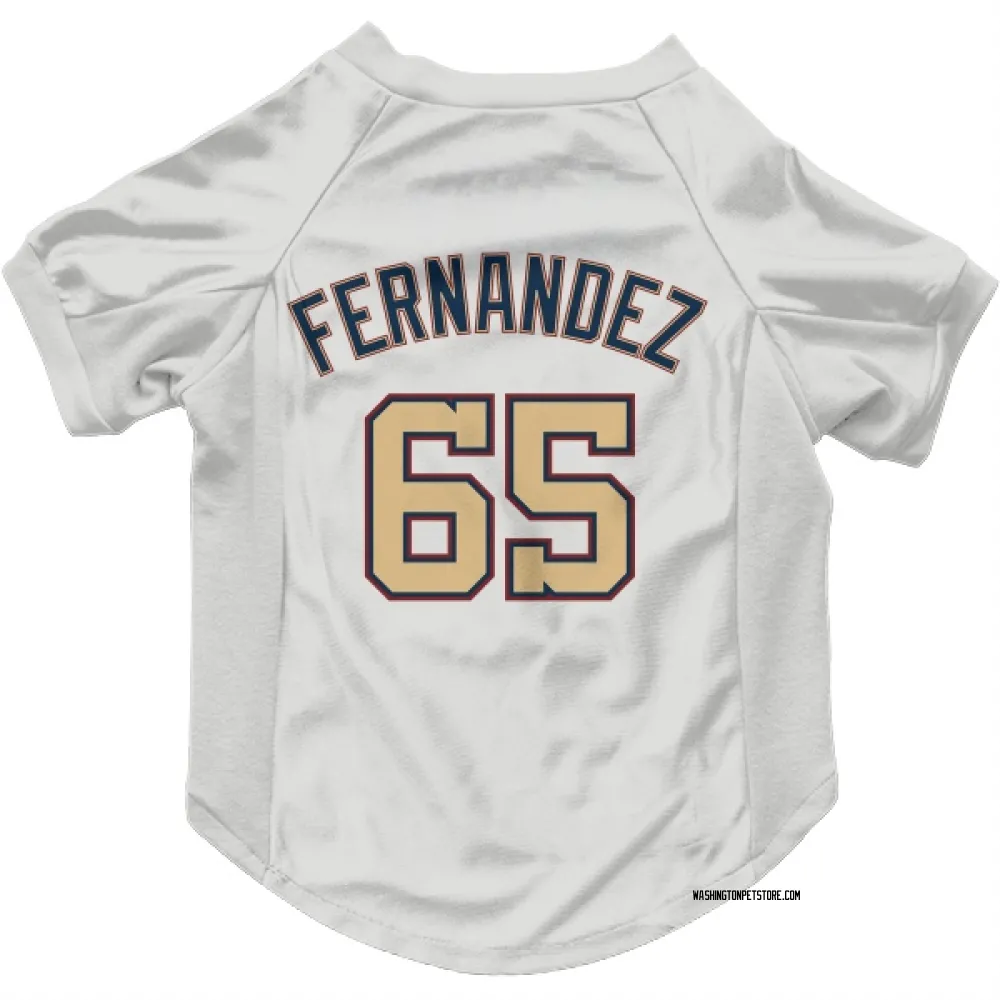 Washington Nationals Julian Fernandez White/Gold Pet Jersey for Dog & Cat