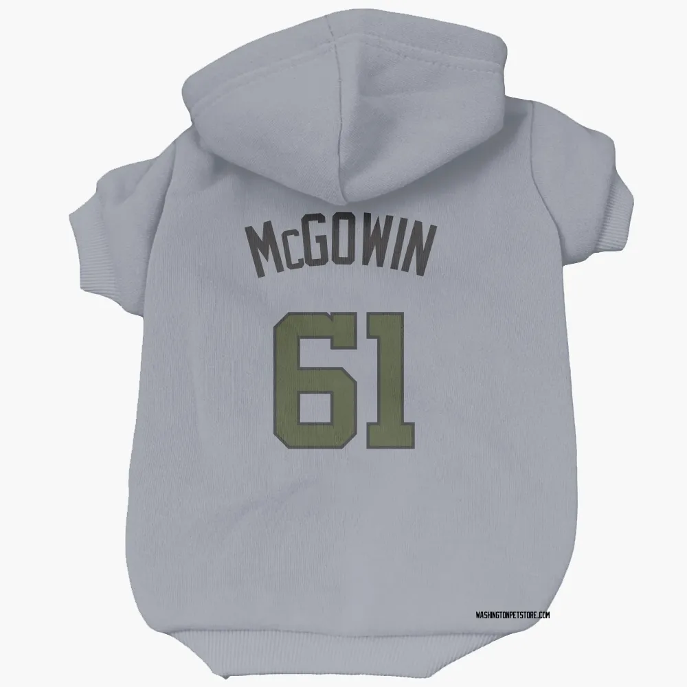 Washington Nationals Kyle McGowin Gray Pet Hoodie for Dog & Cat
