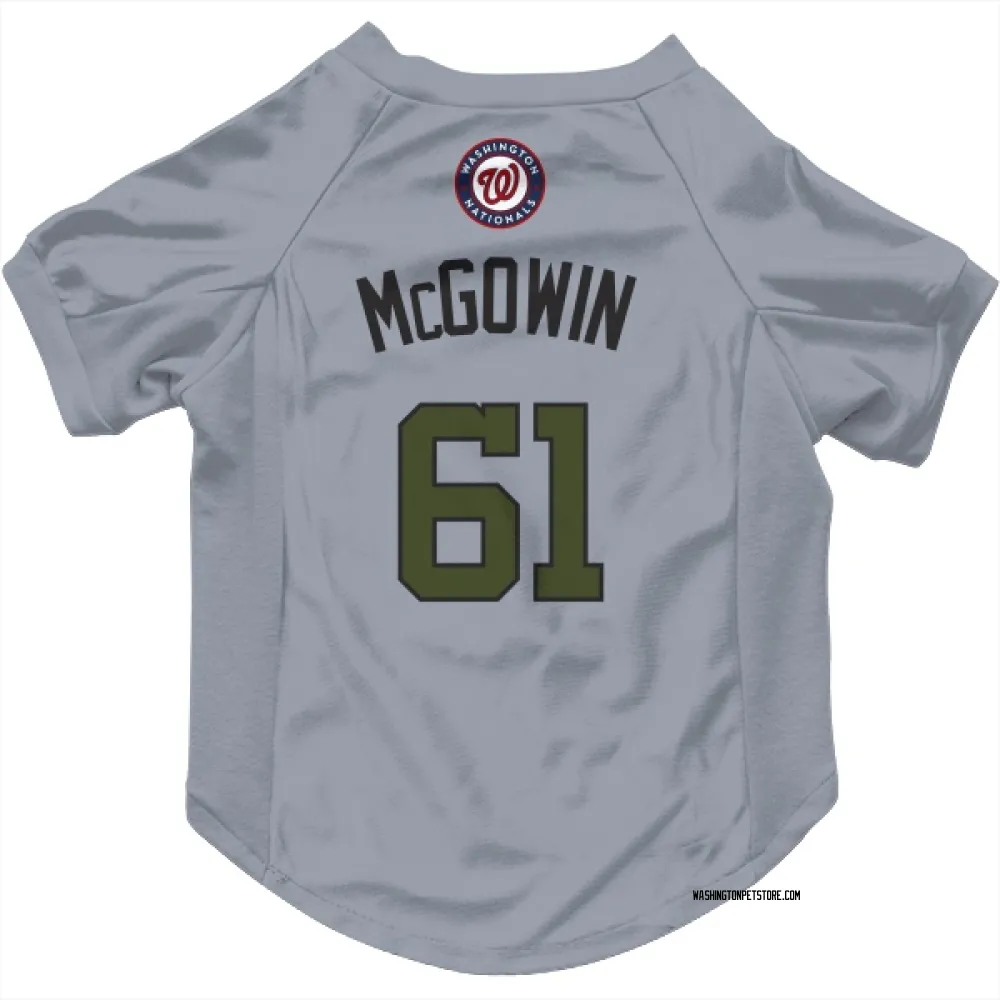 Washington Nationals Kyle McGowin Gray Pet Jersey for Dog & Cat