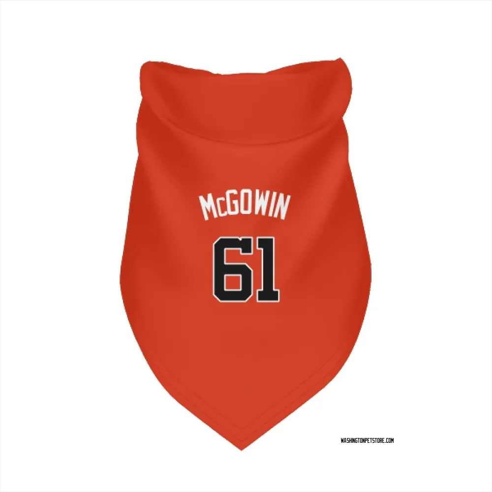 Washington Nationals Kyle McGowin Orange Pet Bandana for Dog & Cat