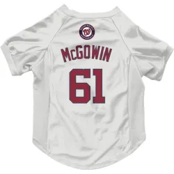 Washington Nationals Kyle McGowin White Pet Jersey for Dog & Cat