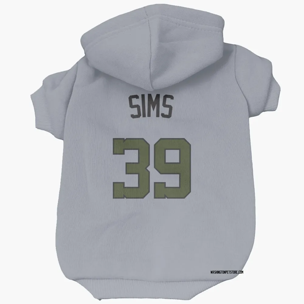 Washington Nationals Lucas Sims Gray Pet Hoodie for Dog & Cat