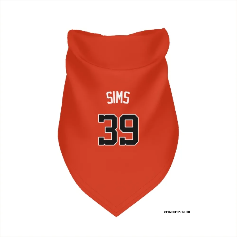 Washington Nationals Lucas Sims Orange Pet Bandana for Dog & Cat