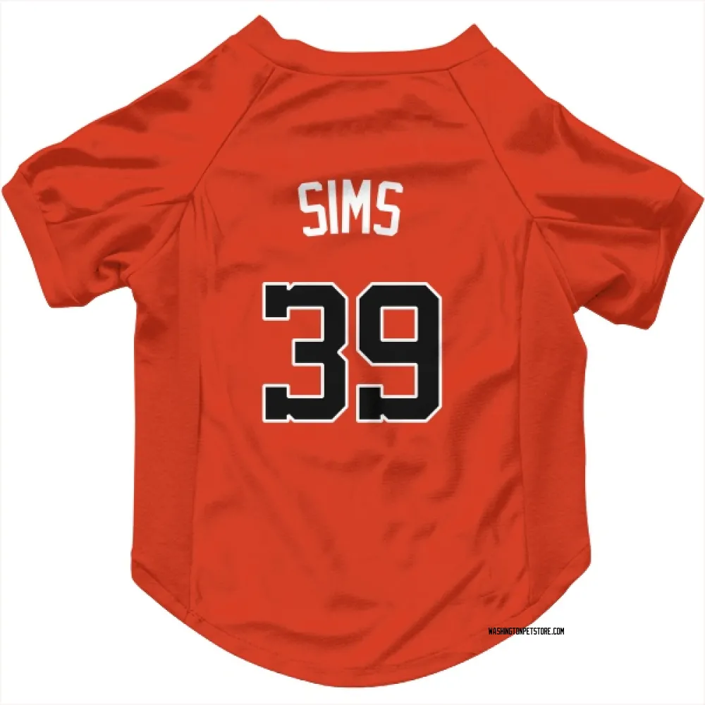Washington Nationals Lucas Sims Orange Pet Jersey for Dog & Cat