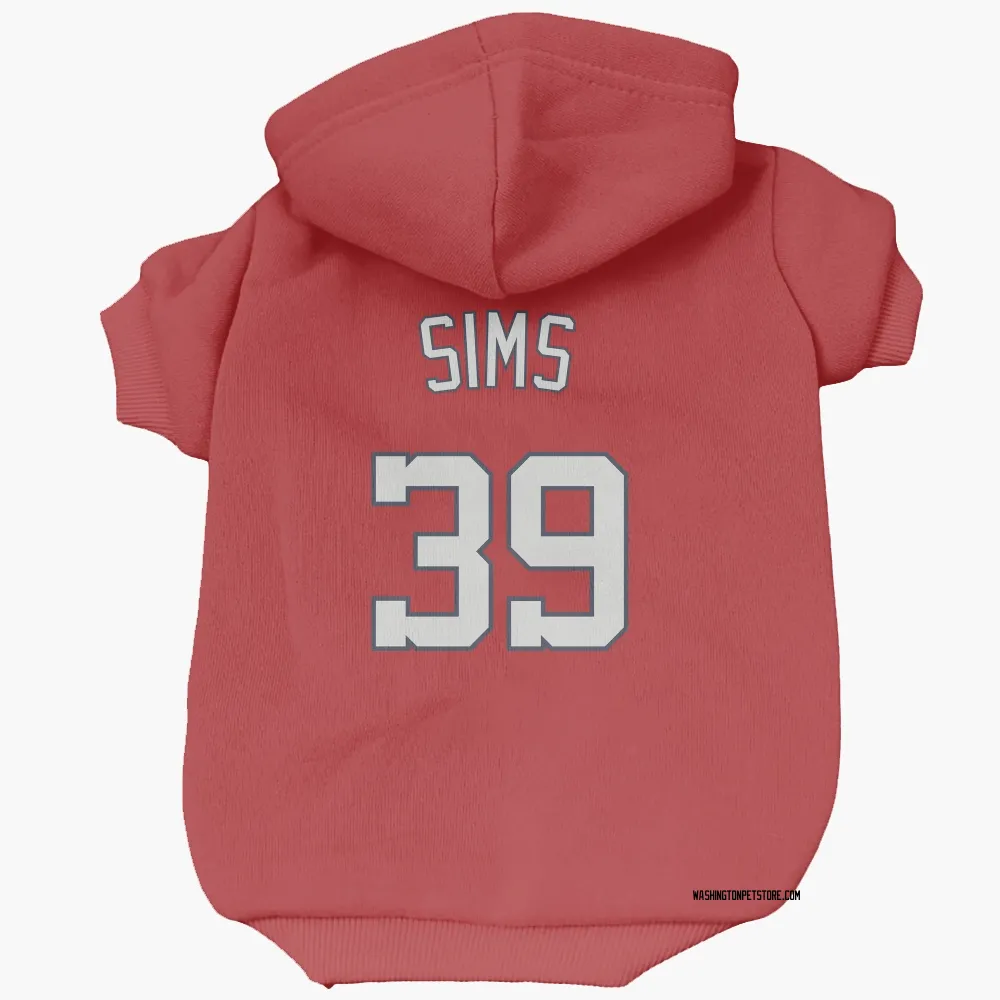 Washington Nationals Lucas Sims Red Pet Hoodie for Dog & Cat
