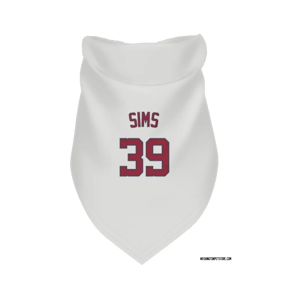 Washington Nationals Lucas Sims White Pet Bandana for Dog & Cat