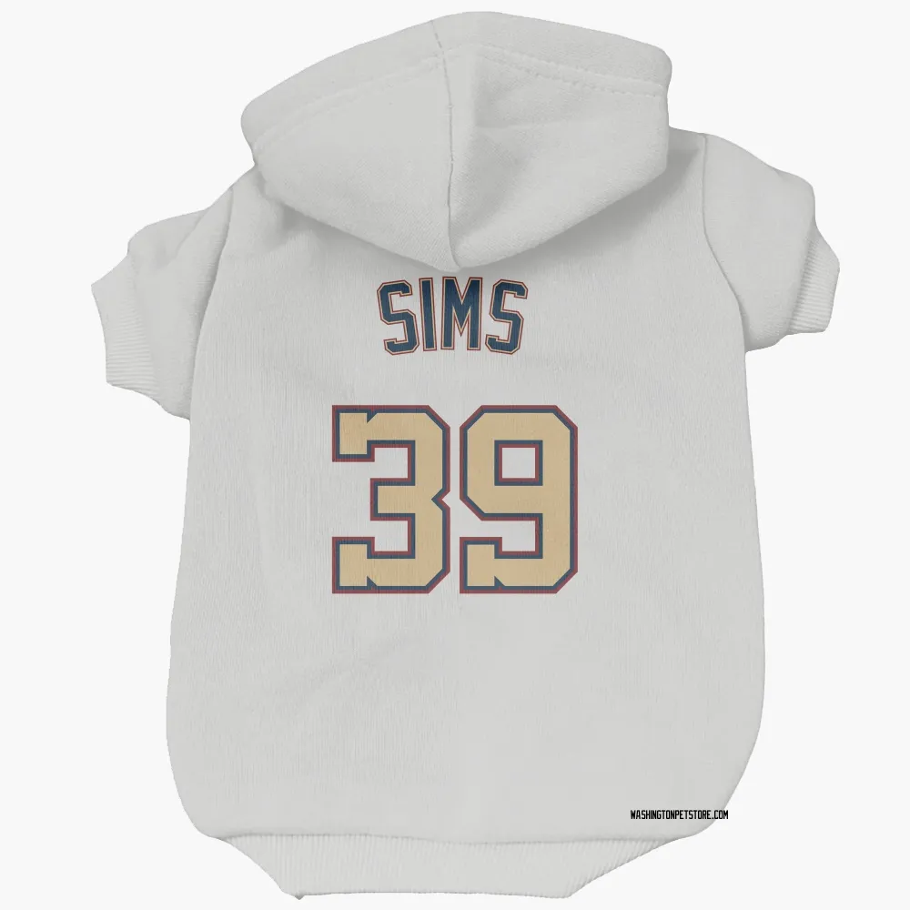 Washington Nationals Lucas Sims White/Gold Pet Hoodie for Dog & Cat