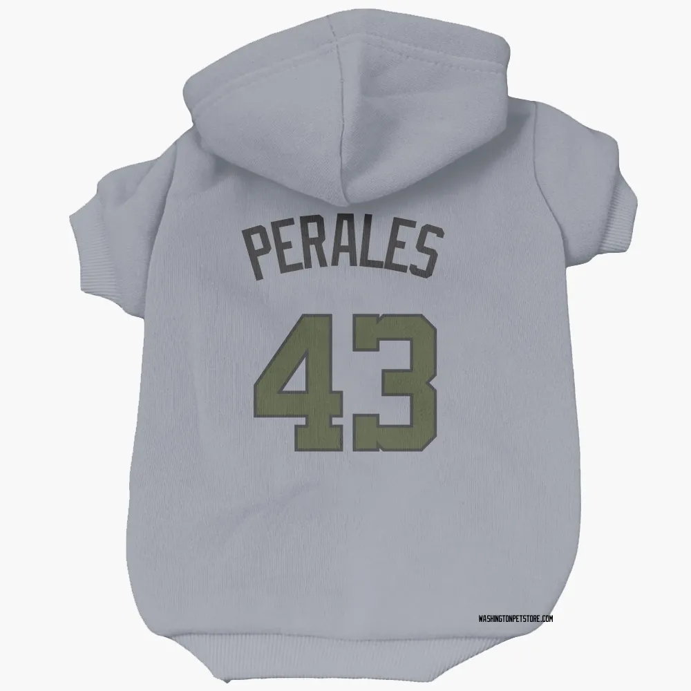 Washington Nationals Luis Perales Gray Pet Hoodie for Dog & Cat
