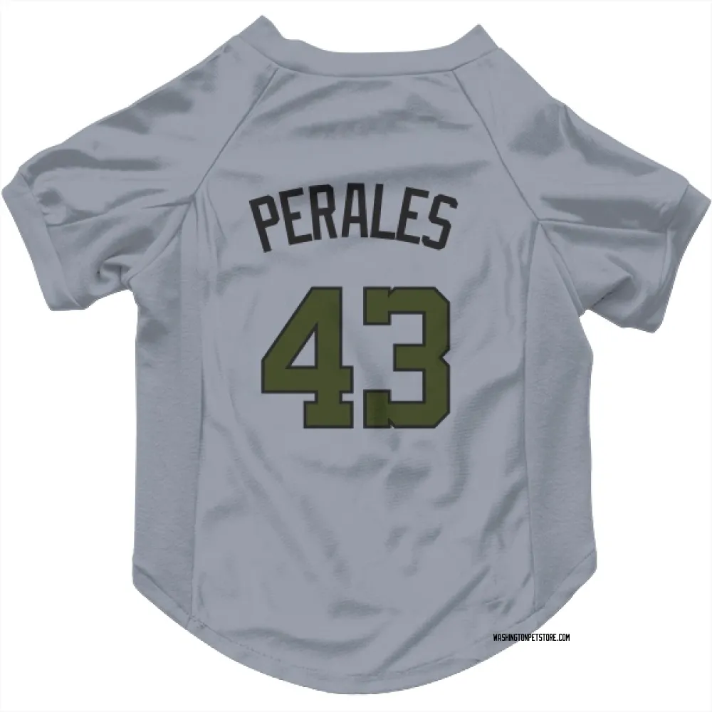 Washington Nationals Luis Perales Gray Pet Jersey for Dog & Cat