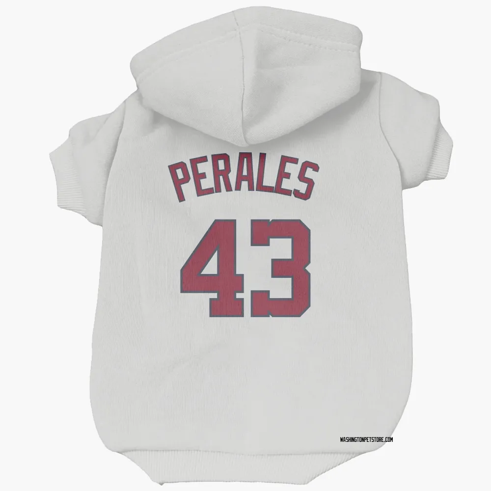 Washington Nationals Luis Perales White Pet Hoodie for Dog & Cat
