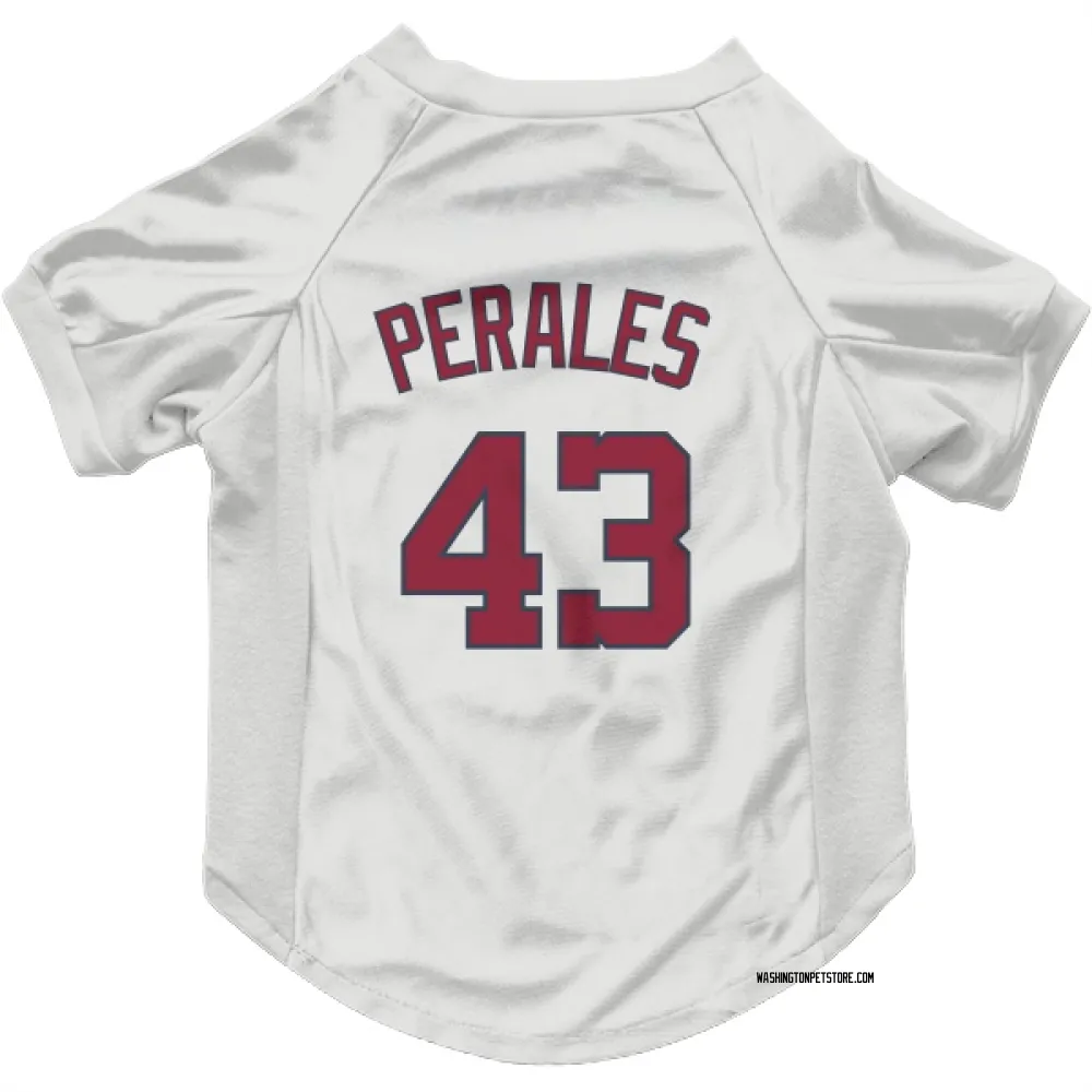 Washington Nationals Luis Perales White Pet Jersey for Dog & Cat
