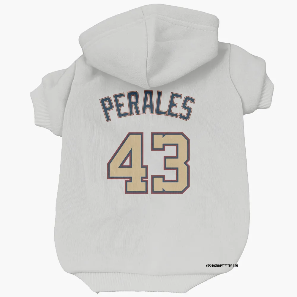 Washington Nationals Luis Perales White/Gold Pet Hoodie for Dog & Cat