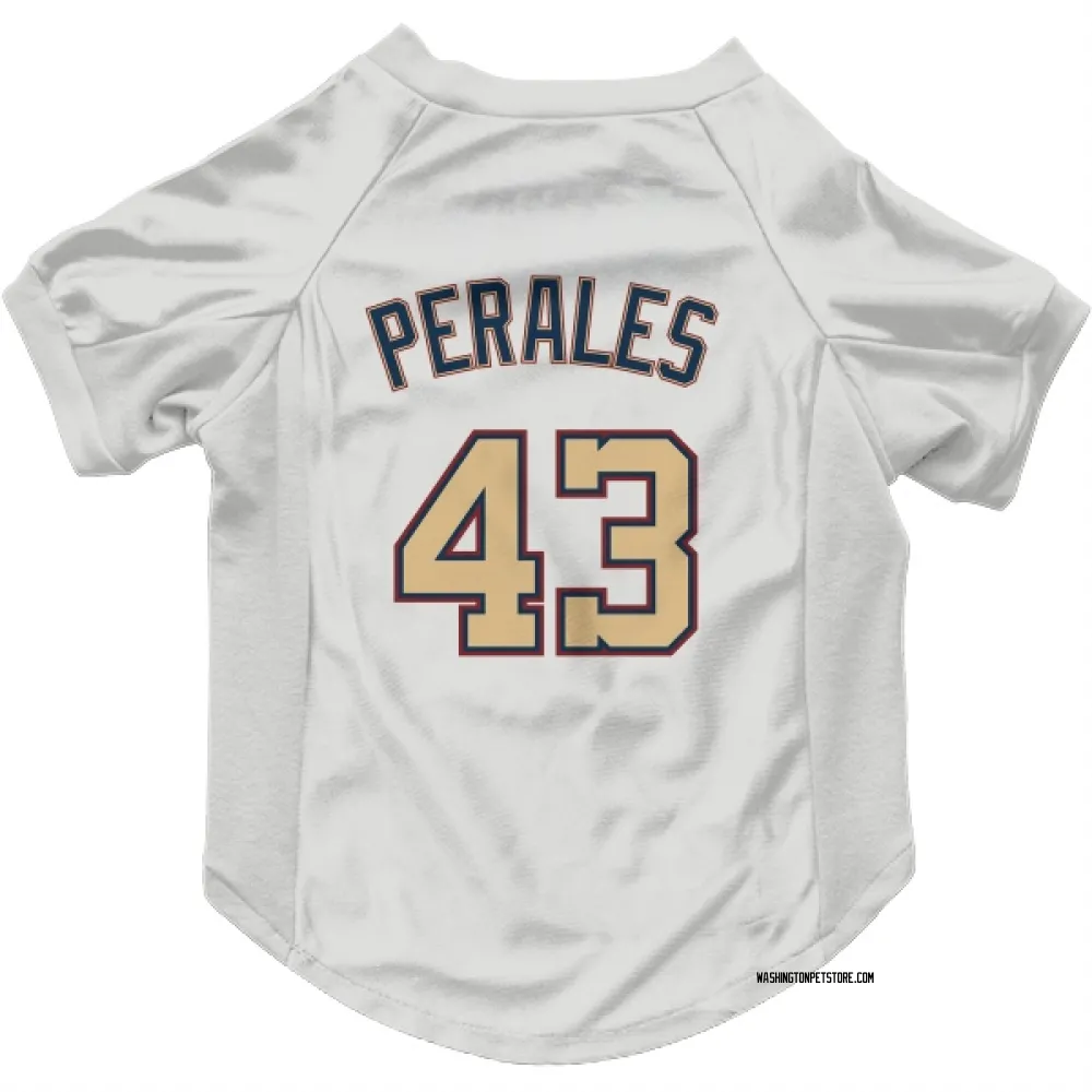 Washington Nationals Luis Perales White/Gold Pet Jersey for Dog & Cat