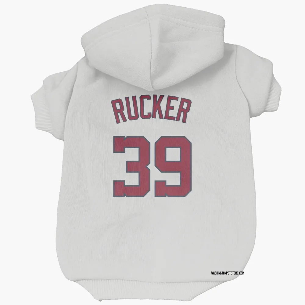 Washington Nationals Michael Rucker White Pet Hoodie for Dog & Cat