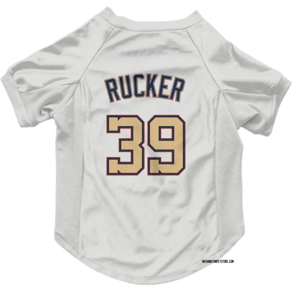 Washington Nationals Michael Rucker White/Gold Pet Jersey for Dog & Cat