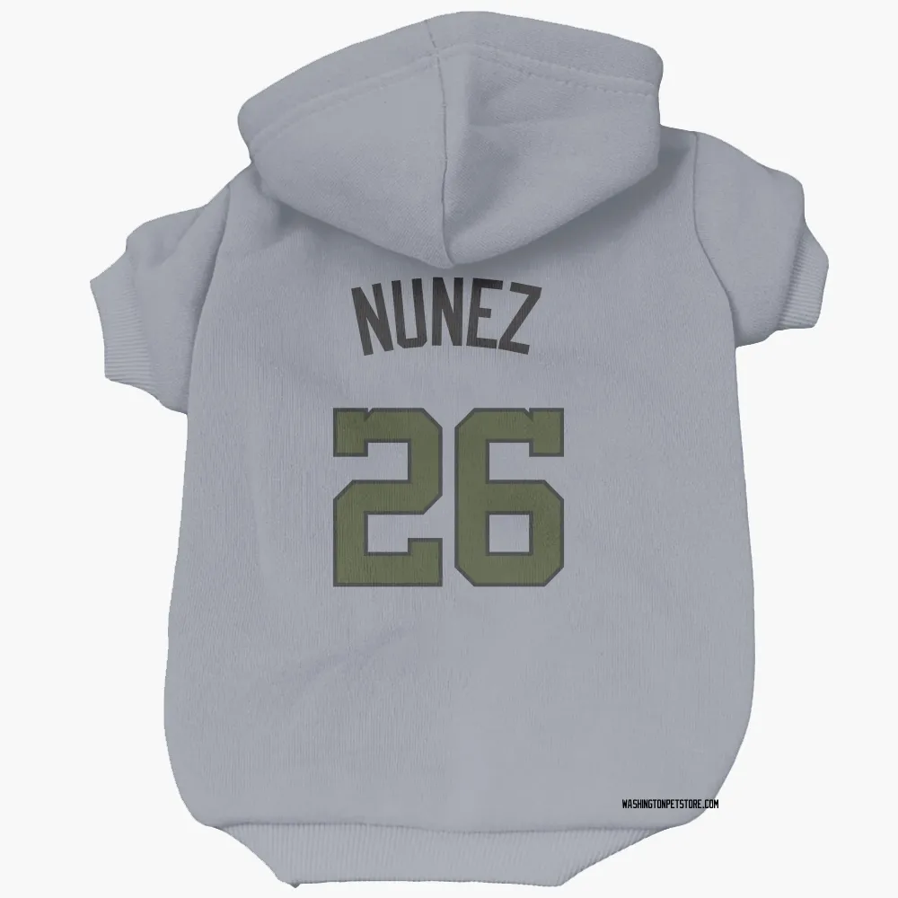 Washington Nationals Nasim Nunez Gray Pet Hoodie for Dog & Cat