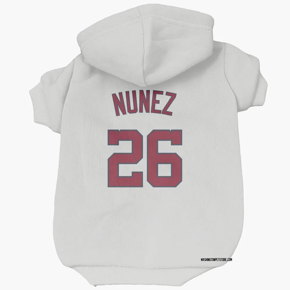 Washington Nationals Nasim Nunez White Pet Hoodie for Dog & Cat