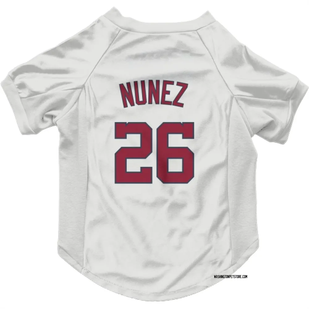 Washington Nationals Nasim Nunez White Pet Jersey for Dog & Cat