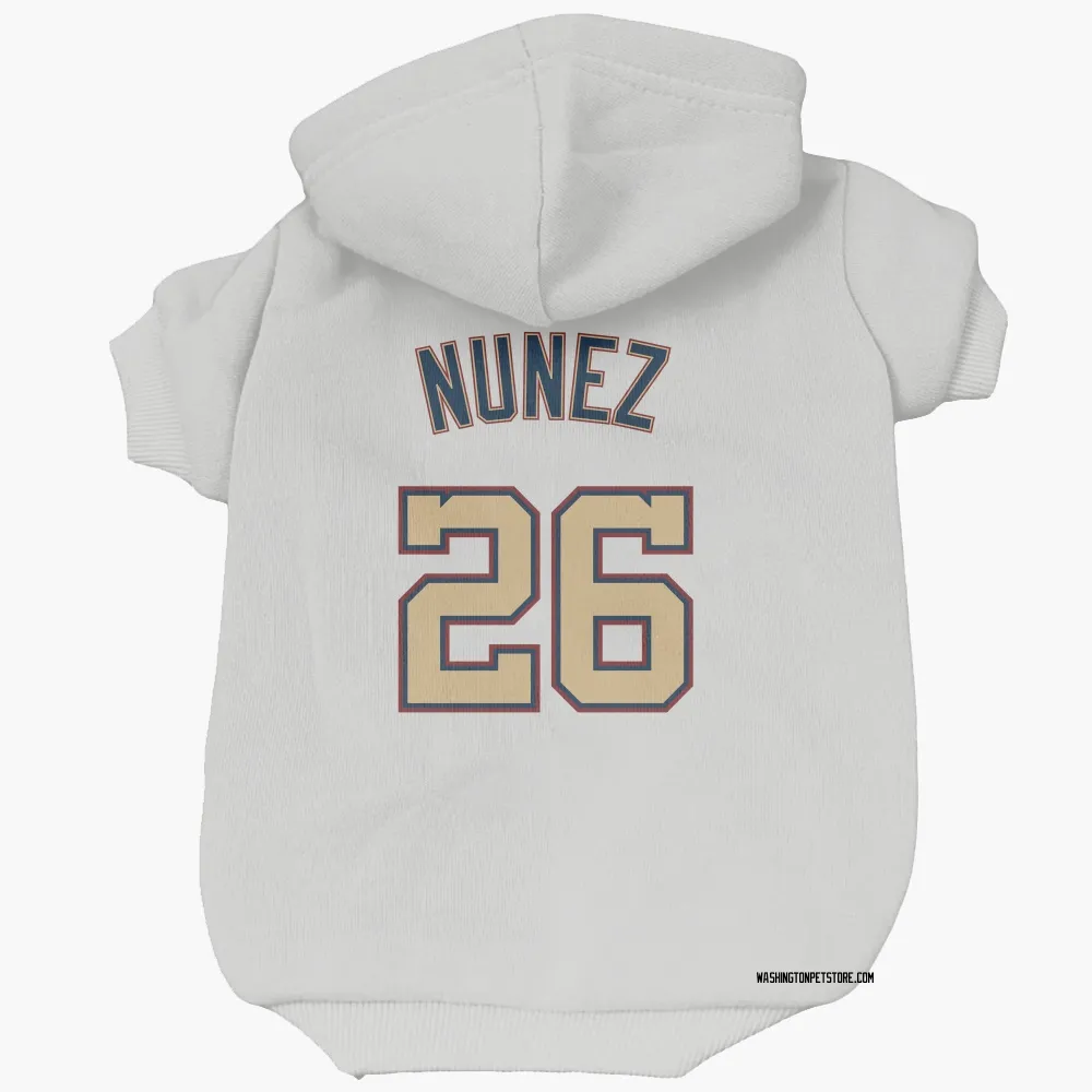 Washington Nationals Nasim Nunez White/Gold Pet Hoodie for Dog & Cat