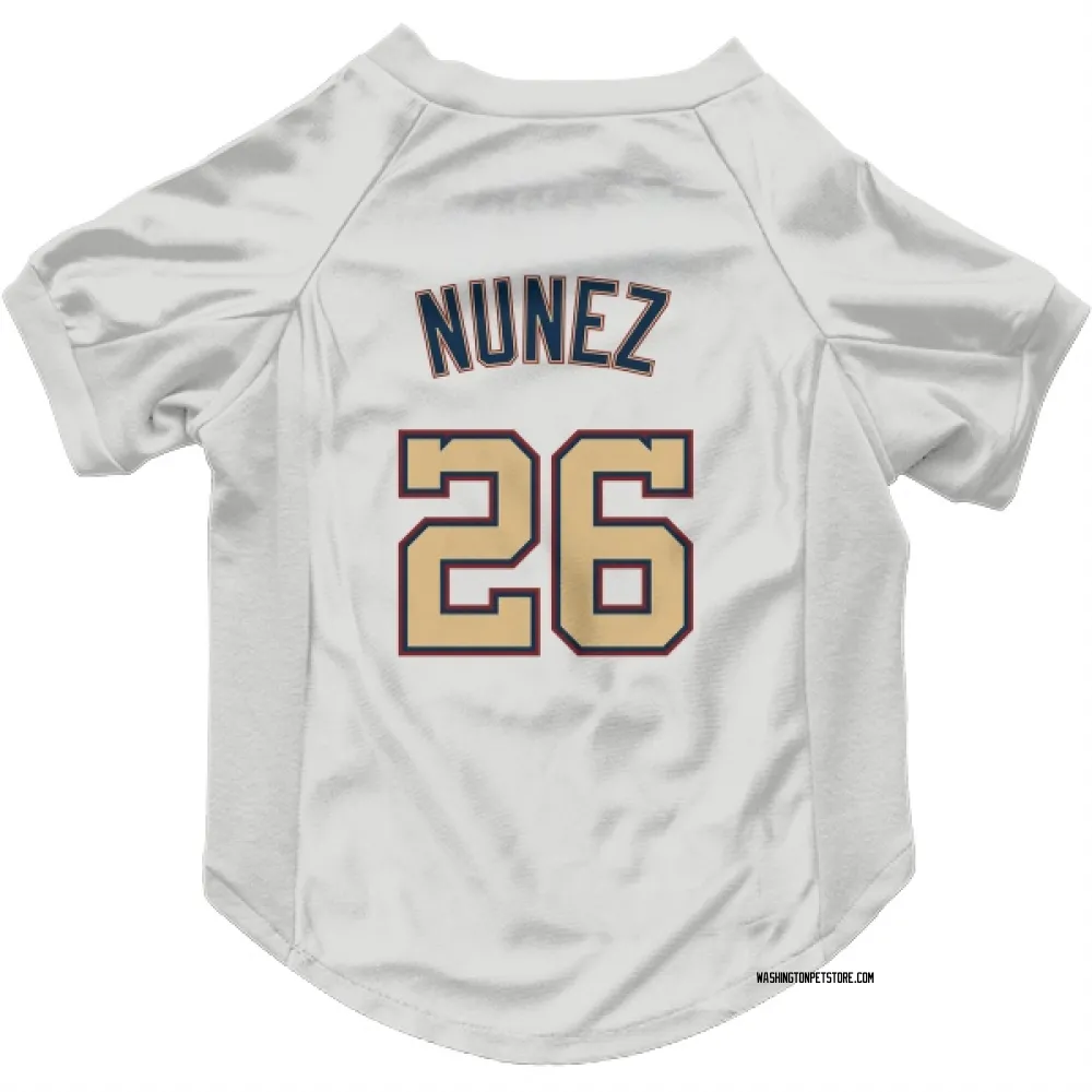Washington Nationals Nasim Nunez White/Gold Pet Jersey for Dog & Cat