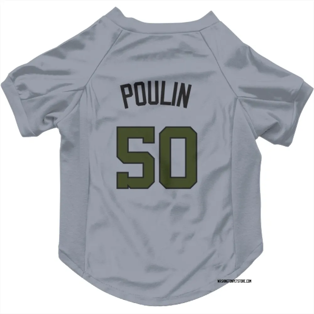 Washington Nationals PJ Poulin Gray Pet Jersey for Dog & Cat
