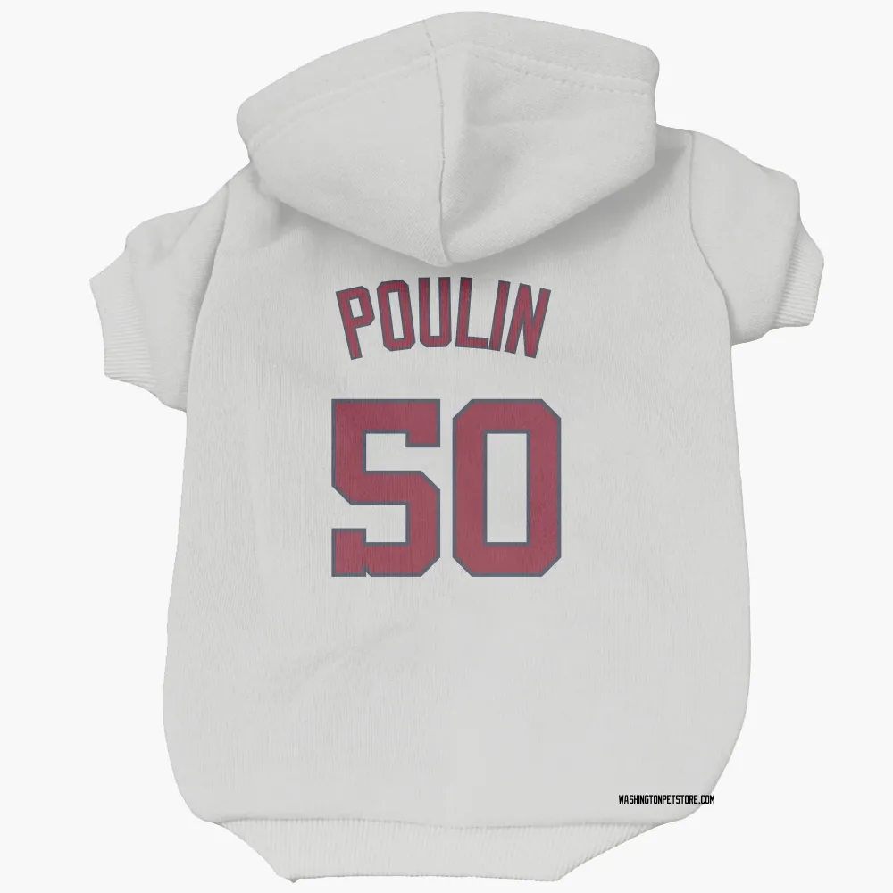 Washington Nationals PJ Poulin White Pet Hoodie for Dog & Cat