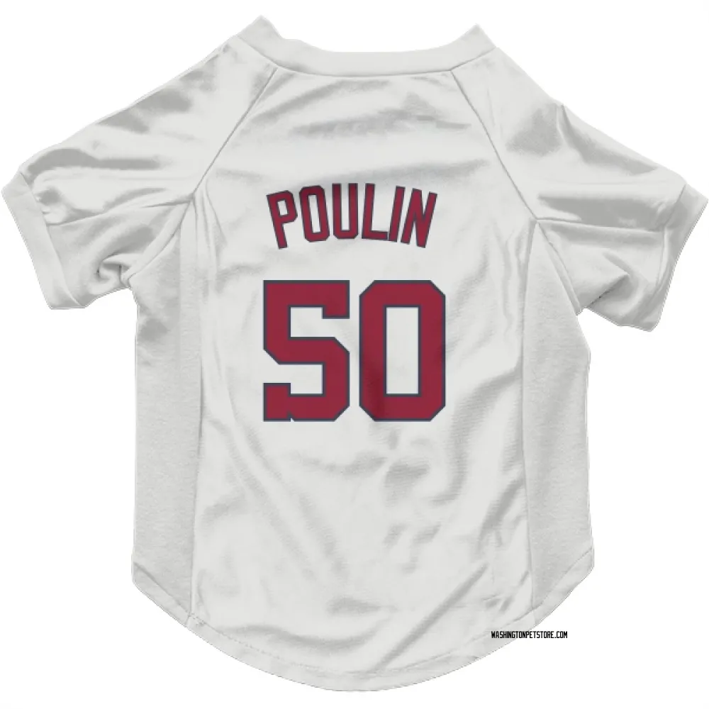Washington Nationals PJ Poulin White Pet Jersey for Dog & Cat