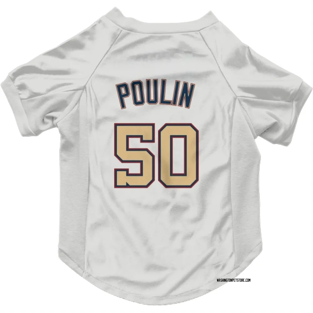 Washington Nationals PJ Poulin White/Gold Pet Jersey for Dog & Cat
