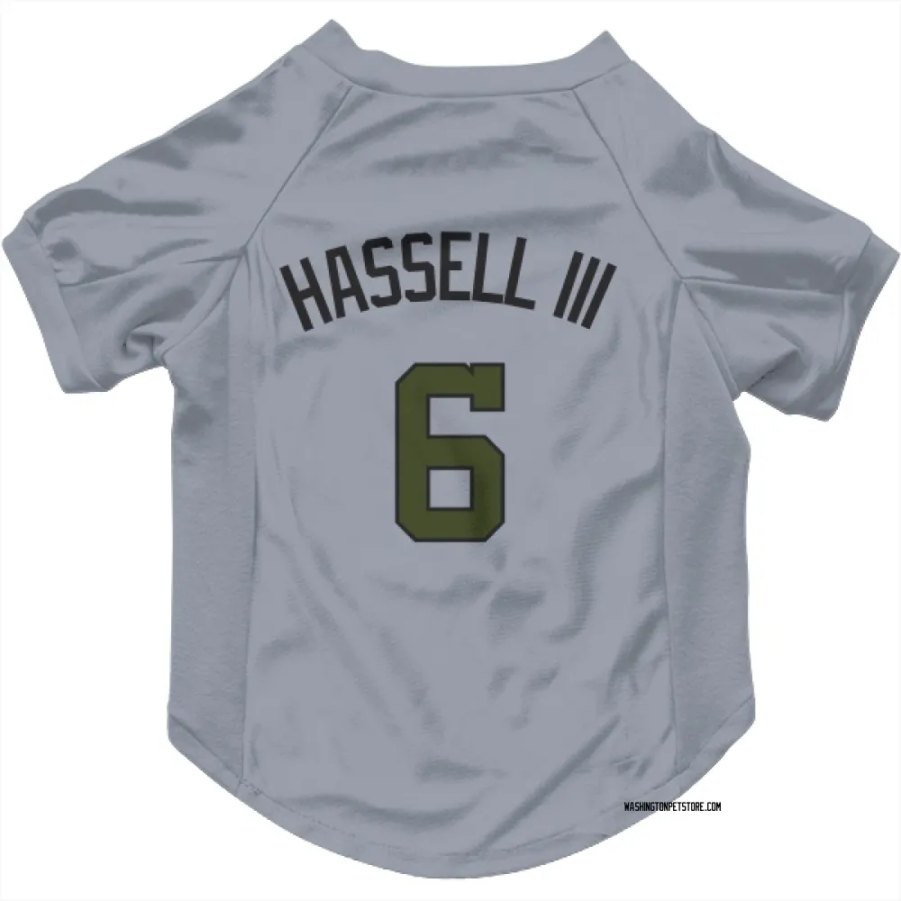 Washington Nationals Robert Hassell III Gray Pet Jersey for Dog & Cat