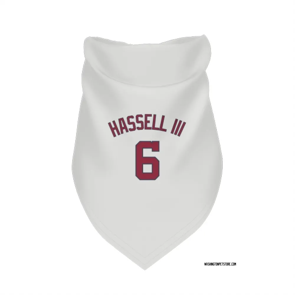 Washington Nationals Robert Hassell III White Pet Bandana for Dog & Cat