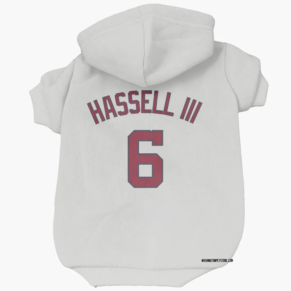 Washington Nationals Robert Hassell III White Pet Hoodie for Dog & Cat