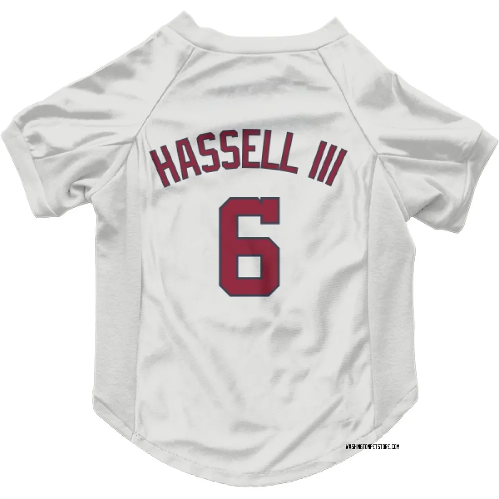 Washington Nationals Robert Hassell III White Pet Jersey for Dog & Cat