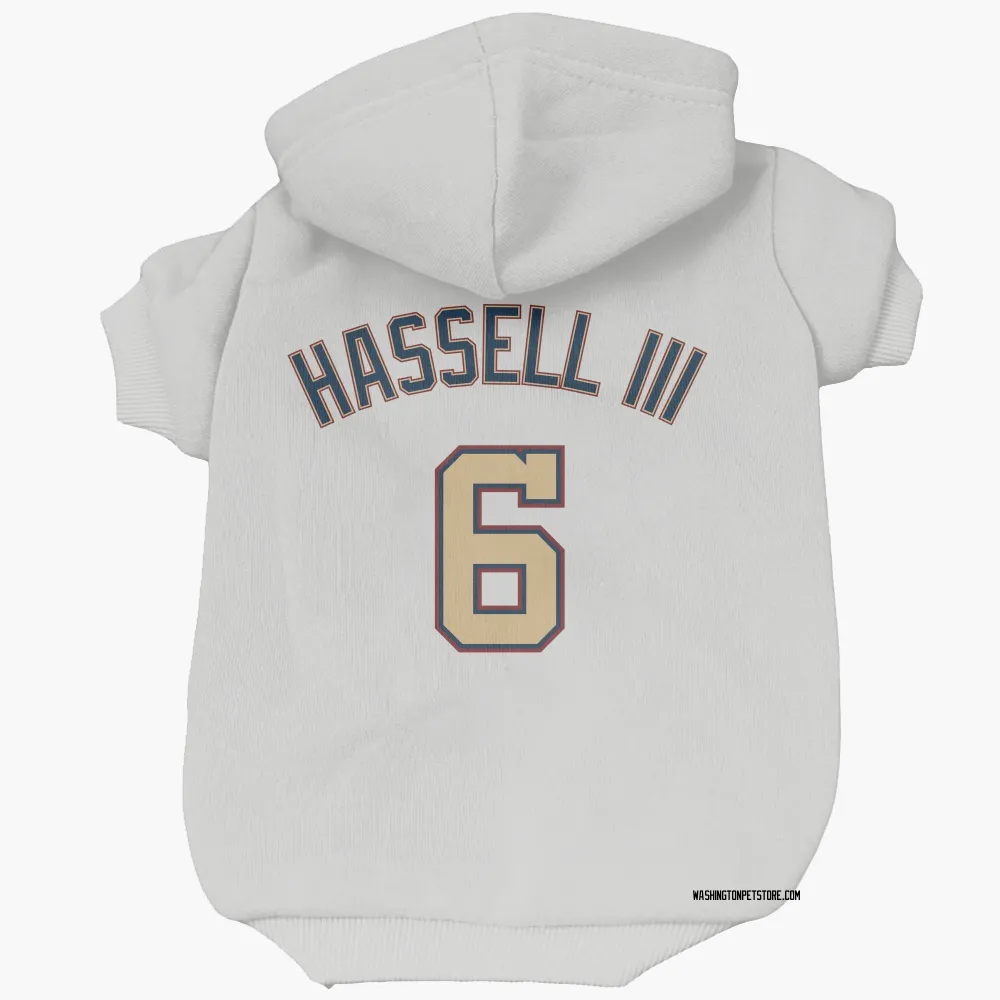 Washington Nationals Robert Hassell III White/Gold Pet Hoodie for Dog & Cat
