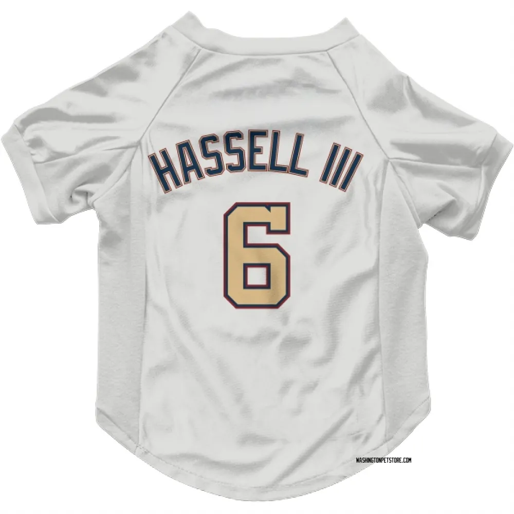 Washington Nationals Robert Hassell III White/Gold Pet Jersey for Dog & Cat