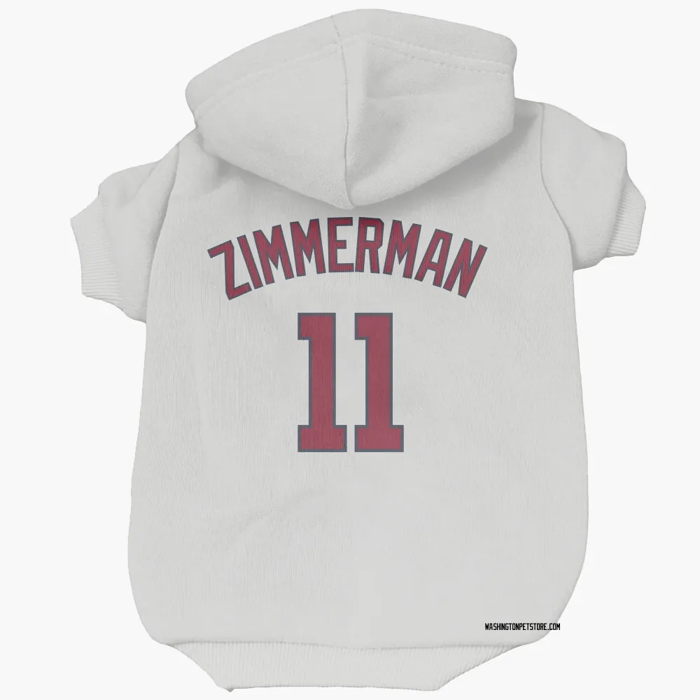 Washington Nationals Ryan Zimmerman White Pet Hoodie for Dog & Cat