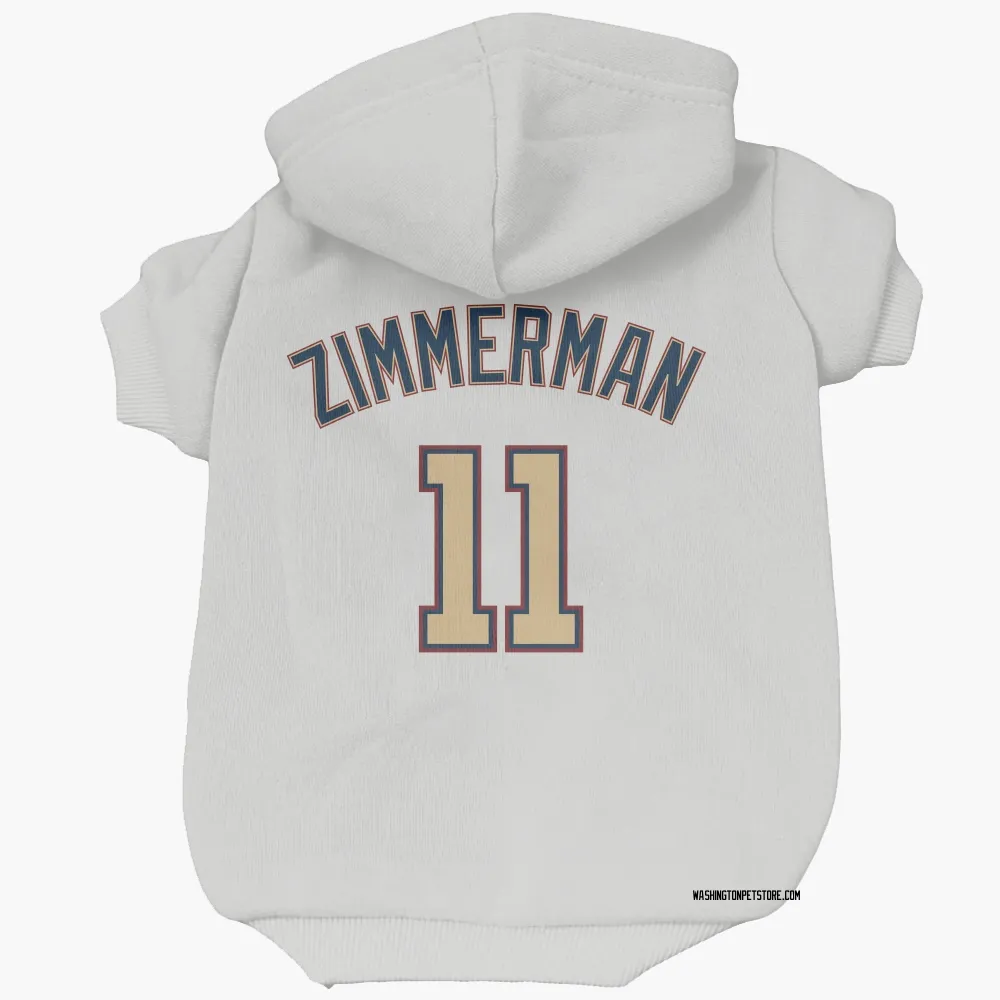 Washington Nationals Ryan Zimmerman White/Gold Pet Hoodie for Dog & Cat