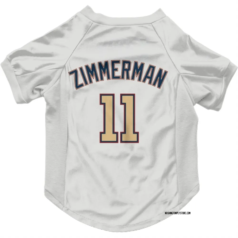 Washington Nationals Ryan Zimmerman White/Gold Pet Jersey for Dog & Cat