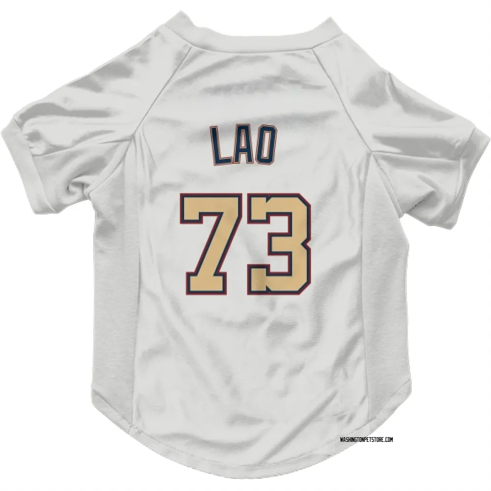 Washington Nationals Sauryn Lao White/Gold Pet Jersey for Dog & Cat