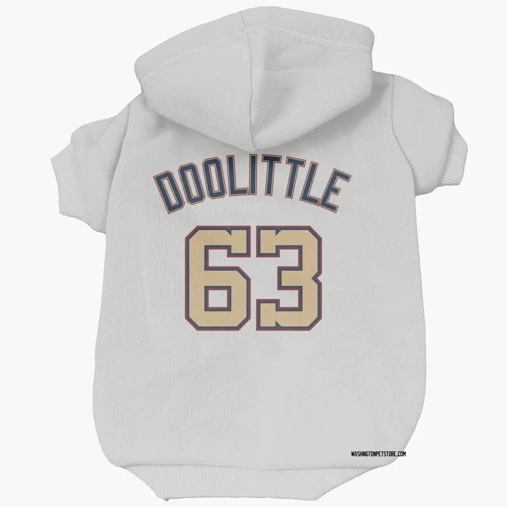 Washington Nationals Sean Doolittle White/Gold Pet Hoodie for Dog & Cat