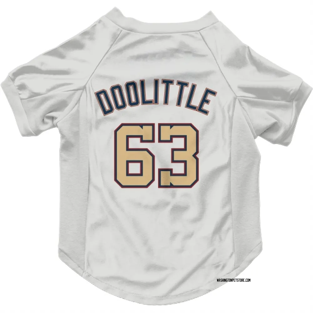 Washington Nationals Sean Doolittle White/Gold Pet Jersey for Dog & Cat