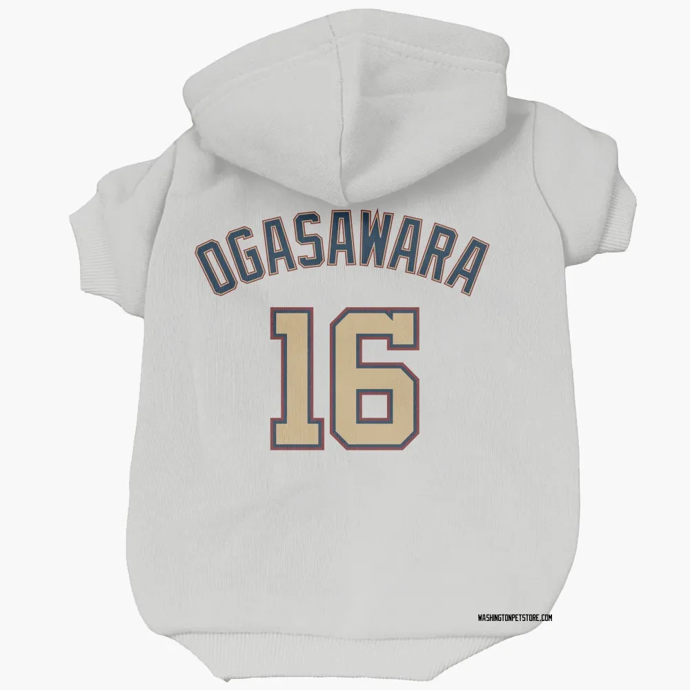 Washington Nationals Shinnosuke Ogasawara White/Gold Pet Hoodie for Dog & Cat