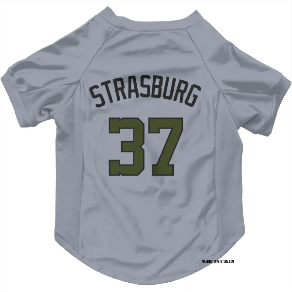 Washington Nationals Stephen Strasburg Gray Pet Jersey for Dog & Cat