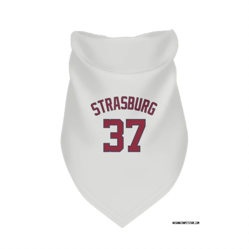 Washington Nationals Stephen Strasburg White Pet Bandana for Dog & Cat