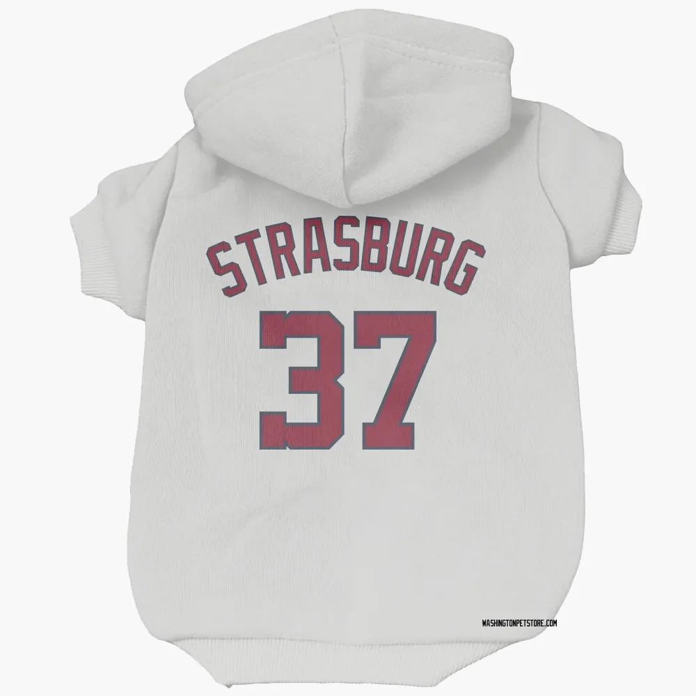 Washington Nationals Stephen Strasburg White Pet Hoodie for Dog & Cat