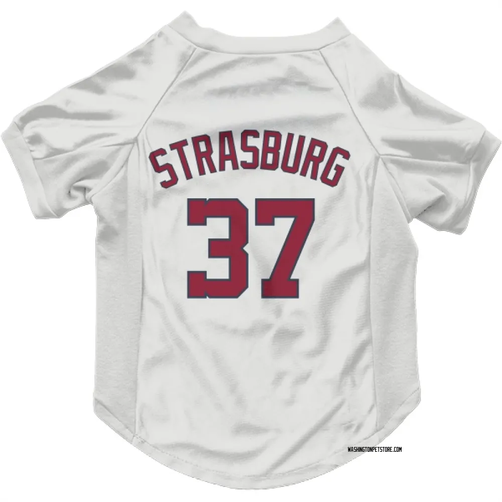 Washington Nationals Stephen Strasburg White Pet Jersey for Dog & Cat